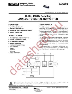 ADS800U/1KG4 datasheet  